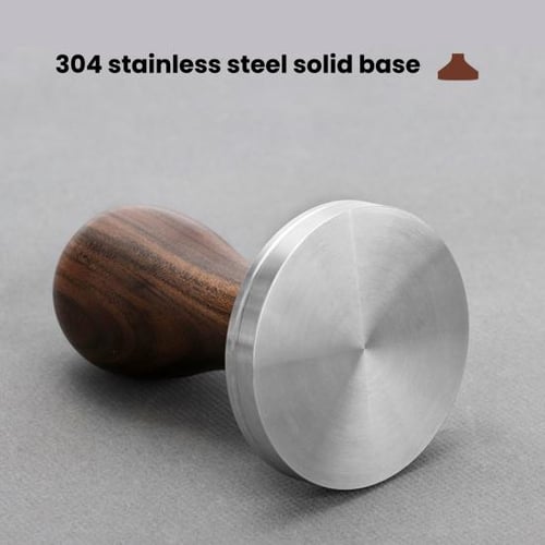 Espresso Tamper with Scale - Spring Loaded - Automatic Rebound - Flat Base  - Detachable - 51/53/58mm Coffee Powder Hammer - Coffee Shop Utensil 