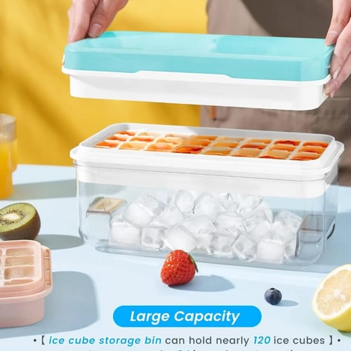 2PC ICE CUBE TRAY WITH STORAGE BIN -48