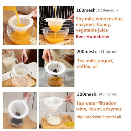 Soy Milk Wine Filter Bag Tea Coffee Oil Yogurt Juice Honey Filter Net Mesh  Kitchen Food Reusable Filter Bags Strainer