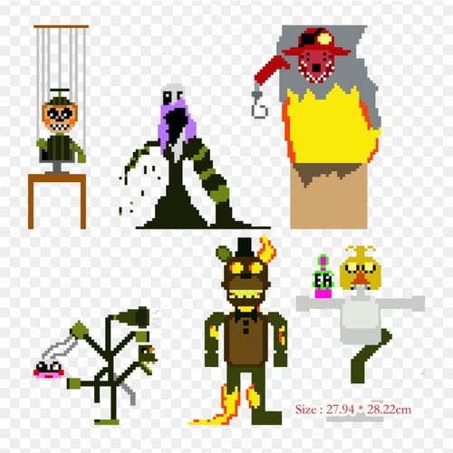 Fnaf Withered Chica Full Body Five Nights At Freddy's 2 Fnaf World Iron-on  Transfers For Clothing Tshirt Bag Heat Transfer Stickers Iron On Patches