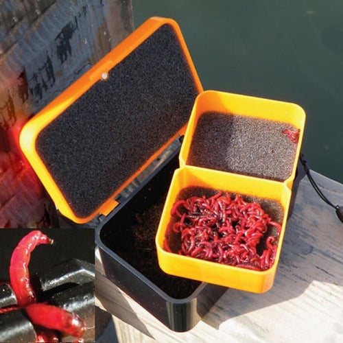 Multifunctional 2 Compartments Live Bait Box Red Worm Earthworm