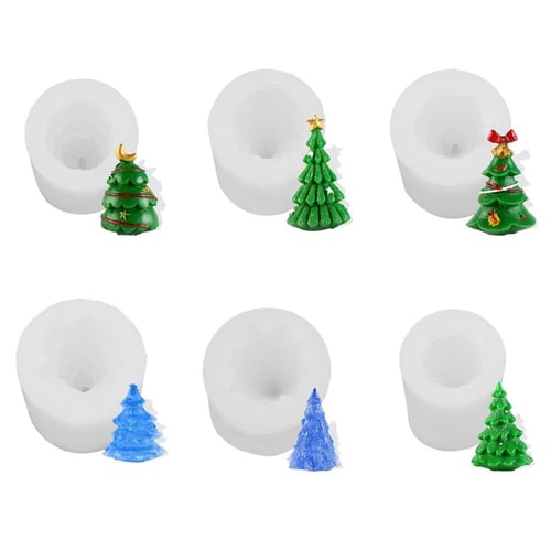 Cheap Silicone 3D Christmas Tree Craft Baking Tools Fandant Christmas Cake  Mold Bakeware Soap Mould