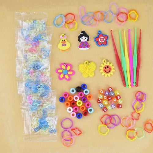 Elastic Rubber Colourful Loom Bands Starter Box with Crochet