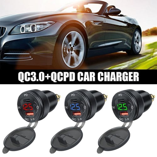 QC3.0 Dual USB Charger DIN Socket Voltmeter for BMW Motorcycle - China USB  Car Charger, BMW Charger