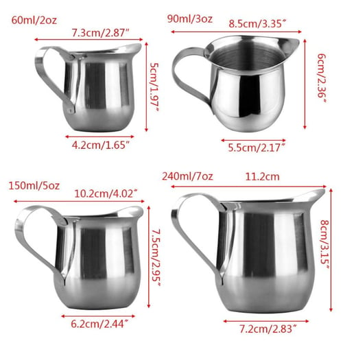 Stainless Steel Espresso Coffee Pitcher Craft Latte Milk Frothing Jug Mugs  150ML,350ML,600ML,1000ML 