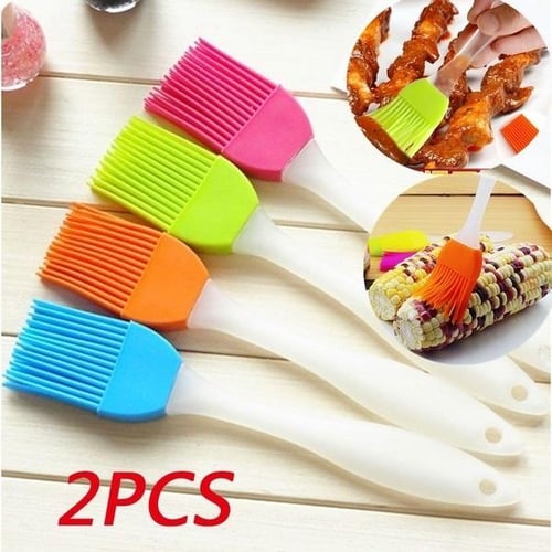 Small Size 2pcs/set Integrated Silicone Basting Brush And Cooking Brush For  Bbq Tools