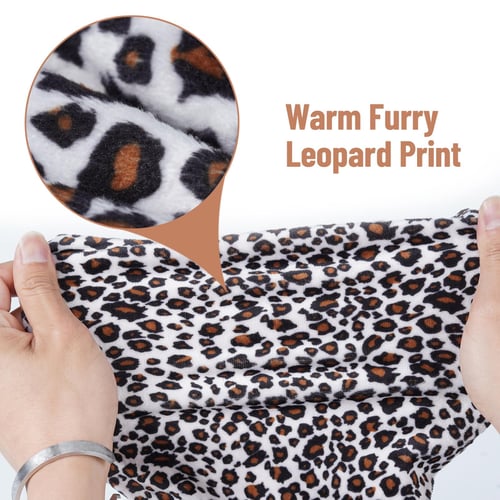 Pet Winter Coat Four Legs Leopard Print Warm Jacket for Cats