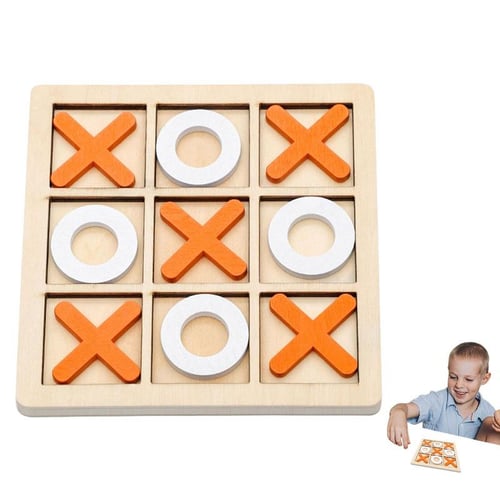 Wooden Tic Tac Toe Board Game XO Chess Parent Child Interaction