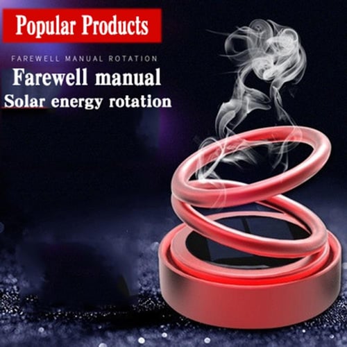 Solar Powered Car Fresheners, Rotating Purifier, Double-Ring