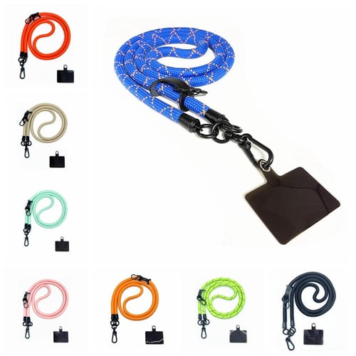 Cell Phone Lanyard Tether with Patch, Universal Smartphone Wrist Strap, Including 1Pcs Phone Chain Cord and 2 Pcs Phone Tether, Black