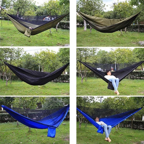 Travel Hammock with Hanging Ropes Carabiners Stable Strong-Load