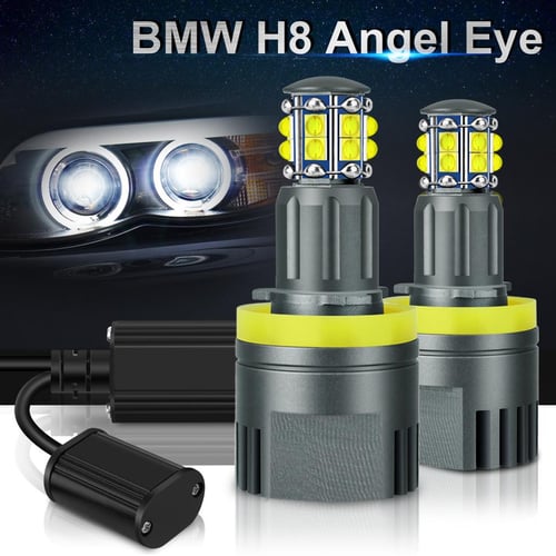 2pcs H8 LED Angel Eyes Headlight Led Marker Lights Canbus for BMW X5 E70 X6  E71 E90 E91 E92 M3 E89 E82 E87 Auto Head Lamp 12V - buy 2pcs H8 LED