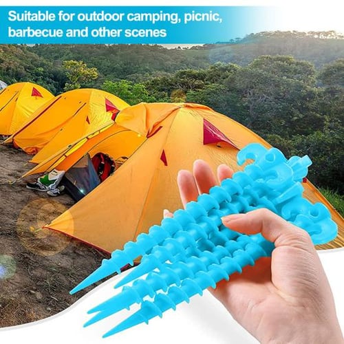 6Pcs Fishing Stakes Spiral Stake Portable Tent Peg Metal Nail Ice