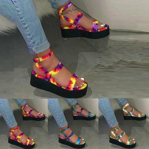 Summer Womens Flip-Flops Open Toe Casual Shoes Flats Buckle Strap Roman  Sandals