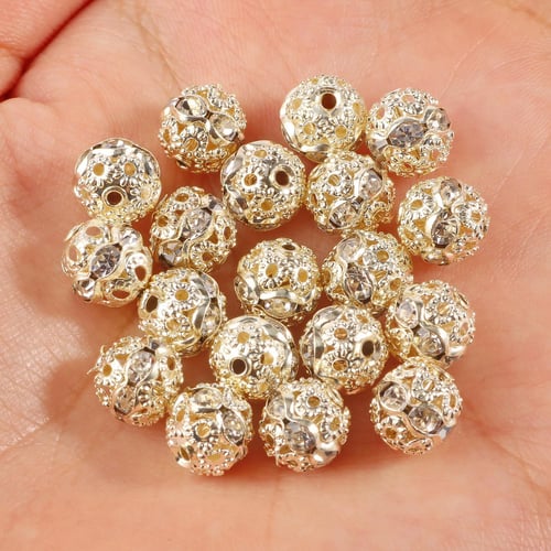 Beads Spacer Rhinestone Jewelry Bead Loose Crystal Making Pave