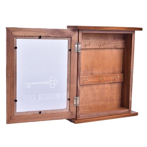 Wooden Key Box Cabinet Wall Mounted