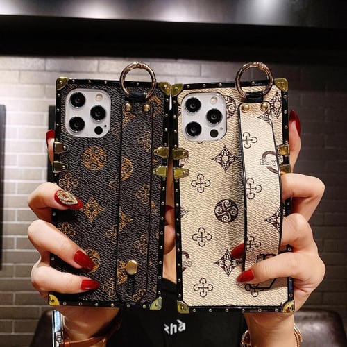 Luxury Square Leather Phone Case For iPhone 13 12 11 14 Pro MAX XS XR 7