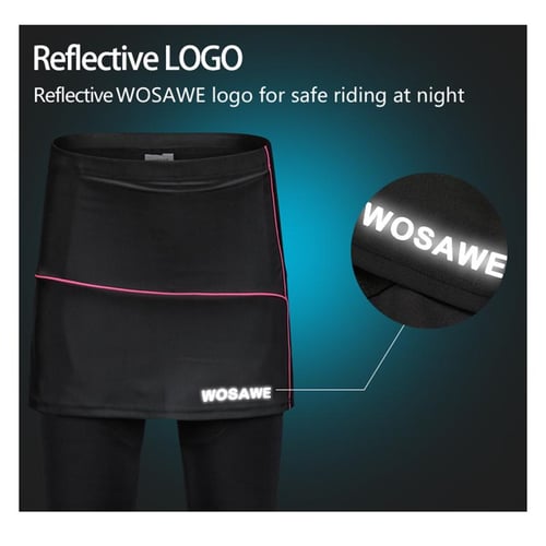 WOSAWE Women's Cycling Pants Padded Skirts 2 In 1 Elastic Leggings