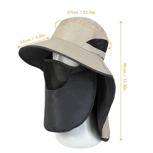 UV-Protection Hat Hiking Hat with Removable Mesh Face Neck Flap