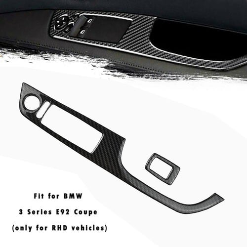 Real Carbon Fiber Car Ignition Switch Key Hole Cover Interior Trim Sticker  compatible with BMW E90 E92 E93 3 Series 2005-12 Car Accessories