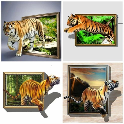 5D Diy Diamond Painting Animals Tiger Cross Stitch Set Full