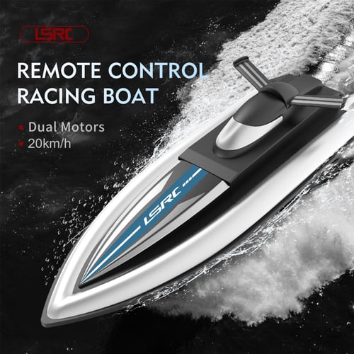 Cheap LSRC RC Boat Remote Control Boat Race Boat 2.4GHz Waterproof Toy for  Lake Pool Sea Gift for Kids