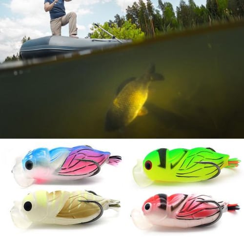Fishing Hook Sharp Strong Penetration Colorful 12.6g Bionic Cicada  Artificial Minnow Soft Bait for Fishing Lovers B
