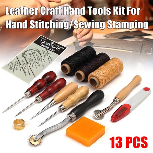 4pcs/Set Leather Leathercraft Tool Kit Stitching U+V Shaped Groover Skiving Edge  Beveler Leather Tool