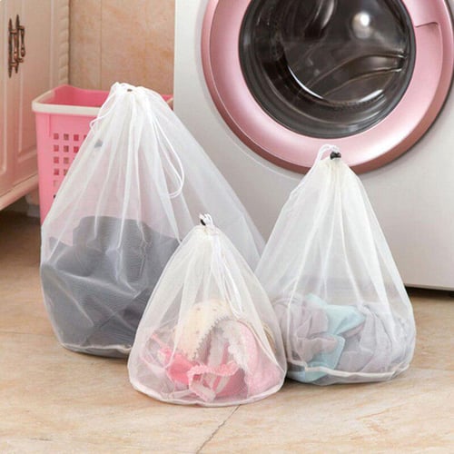 Zipped Laundry Washing Bag Mesh Net Underwear Bra Anti-deformation Bag F 