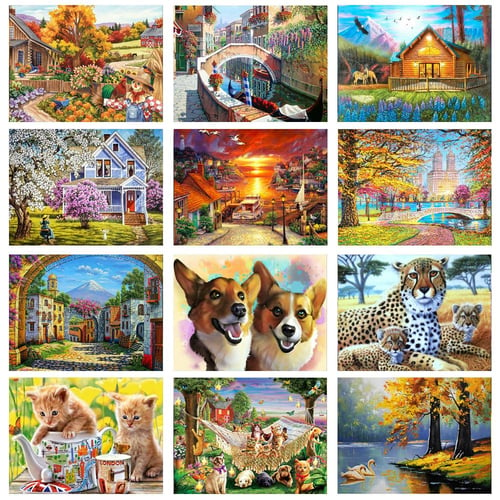 5D Diy Diamond Painting Animals Tiger Cross Stitch Set Full