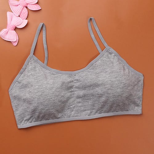 Teenage Girls Underwear Children's Training Bras for Child Young Girl Tank  Tops Solid Soft Cotton Thin Small Bra 12~18Ys