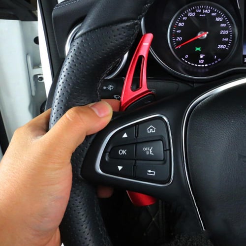 2pcs Red Aluminum Steering Wheel Paddle Shifter For 14-20 Mercedes A B C E  S Class - buy 2pcs Red Aluminum Steering Wheel Paddle Shifter For 14-20  Mercedes A B C E S Class: prices, reviews