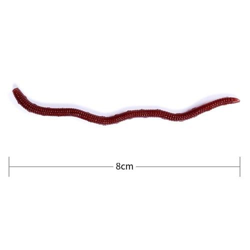 Lifelike Red Worm Soft Lure Earthworm Fishing Silicone Artificial