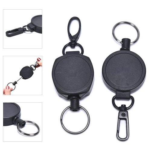 5Pcs/Set Retractable Key Name Tag ID Card Belt Clip Holders Round Badge  Reels