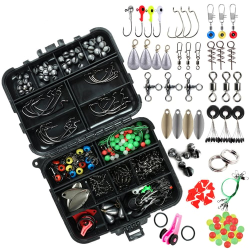 188pcs Fishing Accessories Kit with Tackle Box Jig Hooks Swivels Snaps  Sinker Sliders Beads - buy 188pcs Fishing Accessories Kit with Tackle Box  Jig Hooks Swivels Snaps Sinker Sliders Beads: prices, reviews