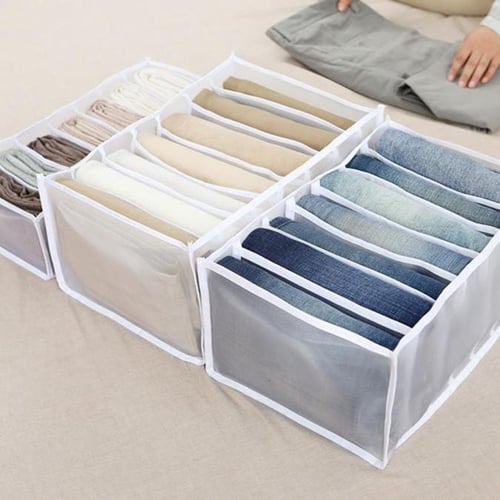 1pc/3pcs Fabric separate storage bag, Sock and Underwear Organizer - 6/7/11  Grids Drawer Organizers for Closet Storage - Foldable Cabinet Boxes for So