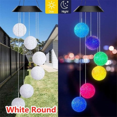 LED Solar Hummingbird Wind Chime Solar String Lights, Waterproof Six  Hummingbird Wind Chimes for Home Party Night Garden Decoration