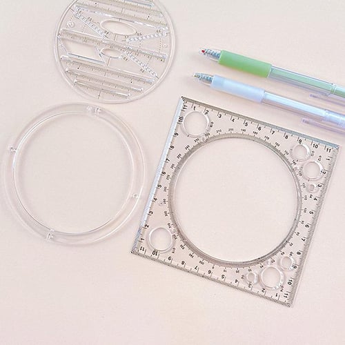 Multifunctional Circle Drawing Template, Geometric Drawing Tool, Measuring  Ruler, Rotatable Angle