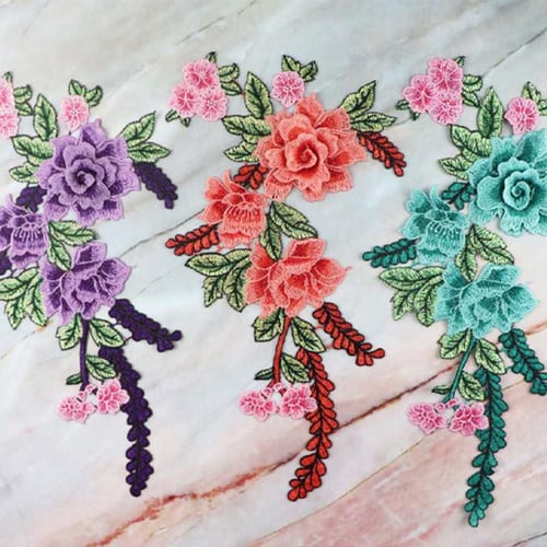 Cheap DIY Flower Patches Clothes Embroidery Applique Sewing Patch