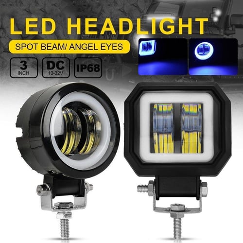 LED Work Lights Angel Eye Driving Spot Lamp 12V-24V Motorcycle Car Truck