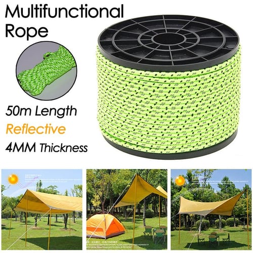 X4 FLUORESCENT Green Guy Line Ropes Tent Camping Cord Line
