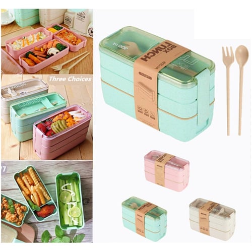 1pc Portable Bento Box, 3-layers Lunch Box, Food Storage Tableware