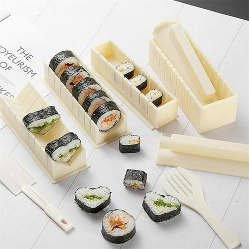 10PCS/Set Sushi Making Kit Heart Round Animal Shaped Sushi Mold