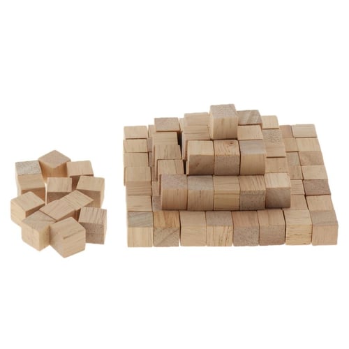 50Pcs Wood Square Square Blank Wood Blocks For Puzzle Making