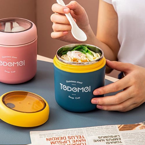 Food Insulated Lunch Box - Approx 430ml Vacuum Insulated Soup Container,  Stainless Steel Lunch Box for Kids Adults, Leak Proof Food Jar for Hot and  Cold Food