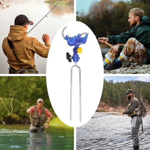 Fishing Rod Bracket Stretchable Aluminum Portable Fish Pole Ground Holder  For Bank Fishing
