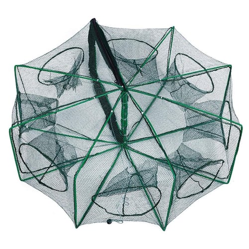 Foldable Fishing Nets 8 Holes 8 Sides 28.3 x 10.2in Upgrade Large Space Folded  Fishing Bait Trap For Fish/Crab/Shrimp - buy Foldable Fishing Nets 8 Holes  8 Sides 28.3 x 10.2in Upgrade