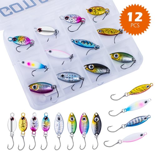 12pcs/set Micro Jig Fishing Lure Spinnerbait Spoon Metal Jig for Trout  Perch 3.2g 3.3g 4g Mini Bait Ice Fishing Jig Lures - buy 12pcs/set Micro  Jig Fishing Lure Spinnerbait Spoon Metal Jig