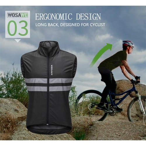 WOSAWE Reflective Cycling Sleeveless Jersey Windproof Night Riding Vest MTB  Road Bike Bicycle Jacket - buy WOSAWE Reflective Cycling Sleeveless Jersey  Windproof Night Riding Vest MTB Road Bike Bicycle Jacket: prices, reviews
