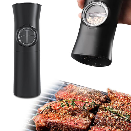 Gravity Electric Pepper And Salt Grinder Set, With Usb Rechargeable Base,  One Handed Operation, Adjustable Coarseness, Automatic Powered Spice Mill  Shakers Refillable, Led Light, Made Of Plastic And Stainless Steel